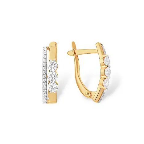 Серьги с английским замком из красного золота