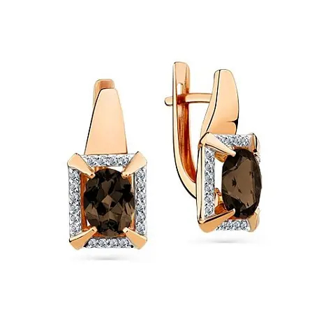 Серьги с английским замком из красного золота