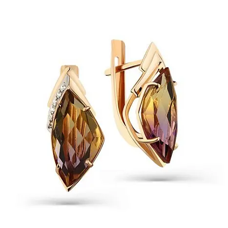 Серьги с английским замком из красного золота