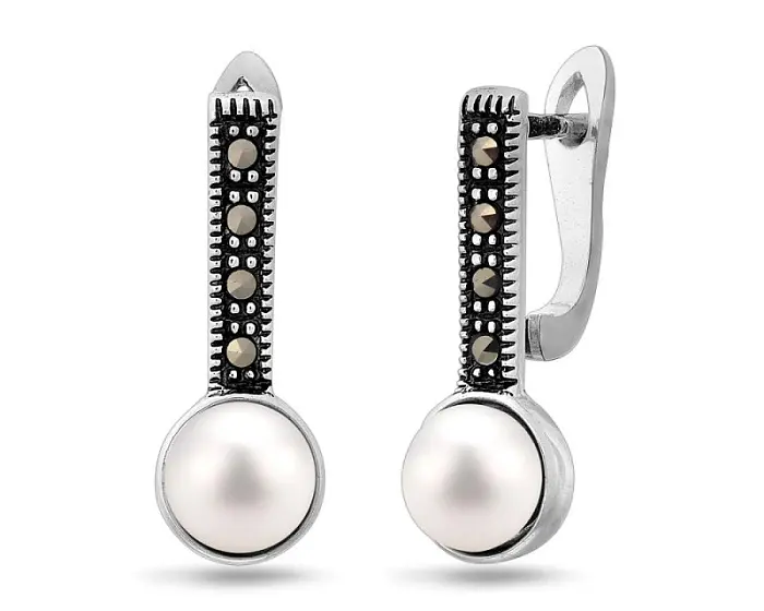 Серьги с английским замком из серебра