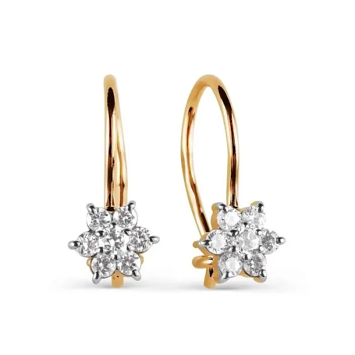 Серьги детские из красного золота
