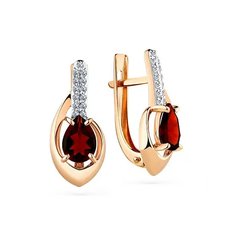 Серьги с английским замком из красного золота