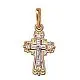 Подвеска крест из комбинированного золота