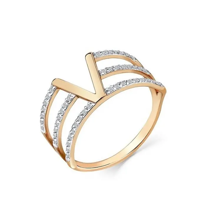 Кольцо декоративное из красного золота