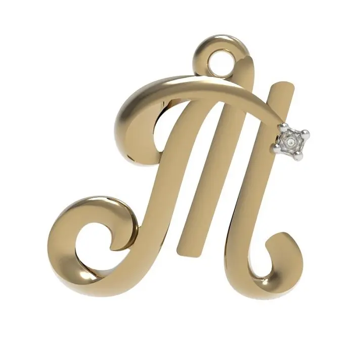 Подвеска буква из красного золота