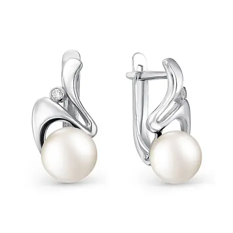 Серьги с английским замком из серебра