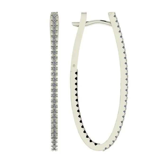 Серьги с английским замком из белого золота