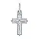 Подвеска крест из белого золота