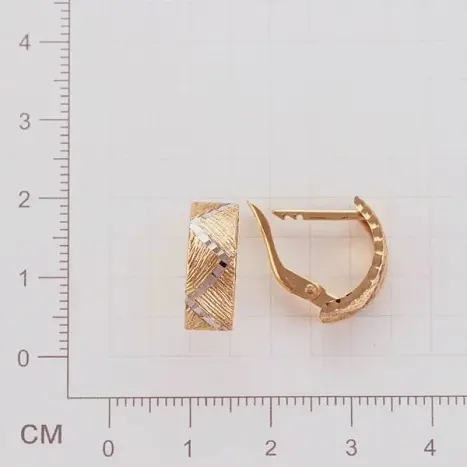 Серьги с английским замком из комбинированного золота