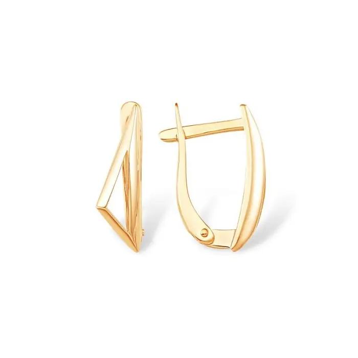 Серьги с английским замком из красного золота