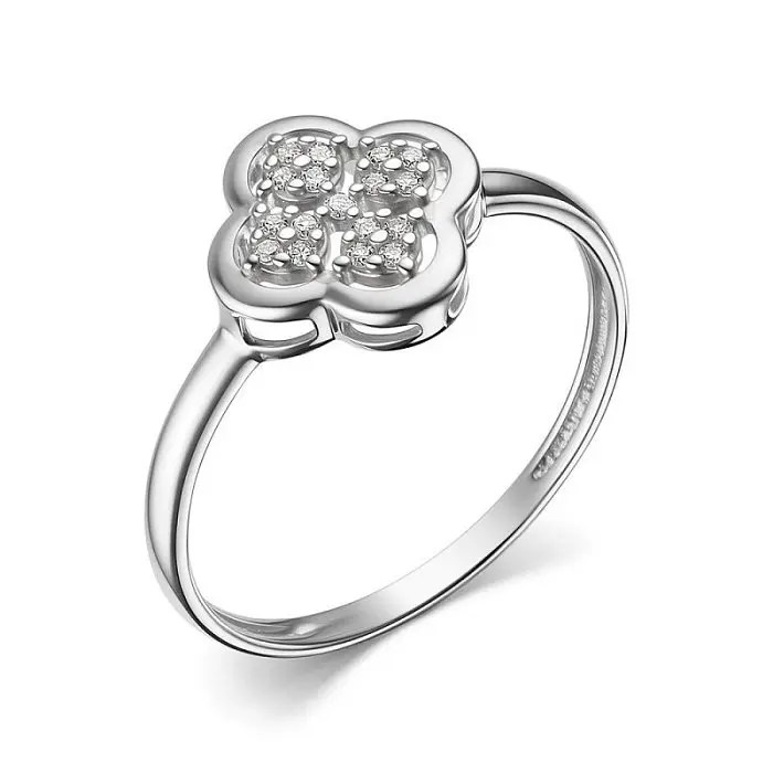 Кольцо декоративное из белого золота вид 1