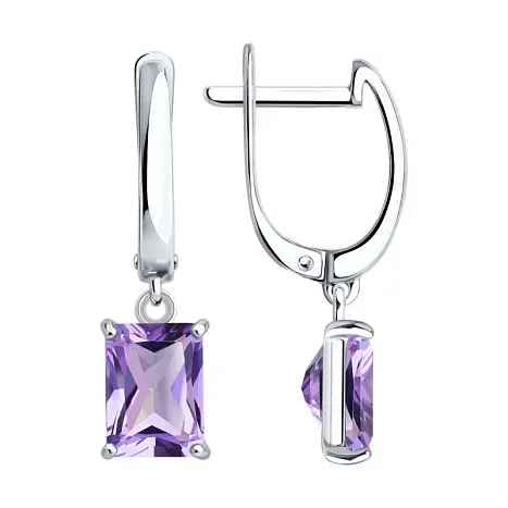 Серьги подвесные из серебра