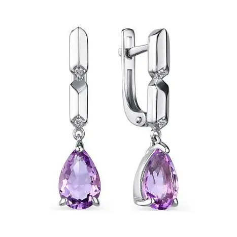 Серьги подвесные из серебра
