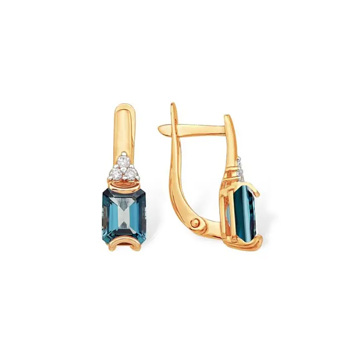 Серьги с английским замком из красного золота