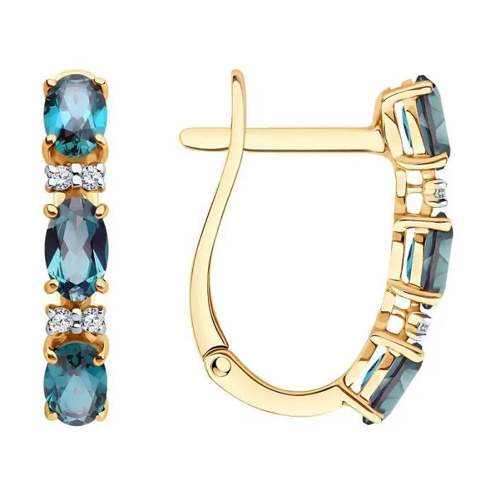 Серьги с английским замком из красного золота