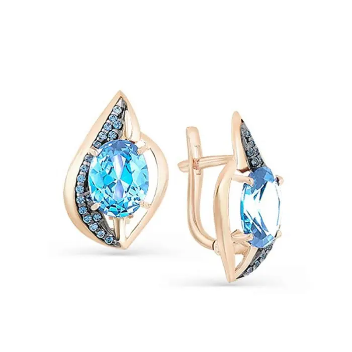 Серьги с английским замком из красного золота