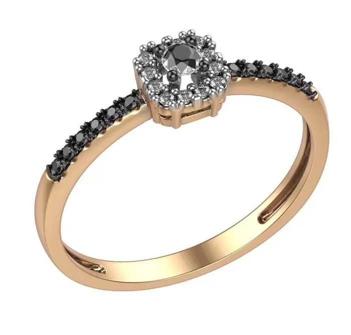 Кольцо декоративное из комбинированного золота Кольцо декоративное из комбинированного золота