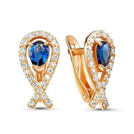 Серьги с английским замком из позолоты