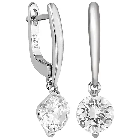 Серьги подвесные из серебра