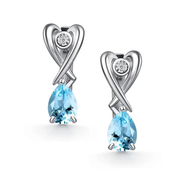 Серьги с английским замком из серебра