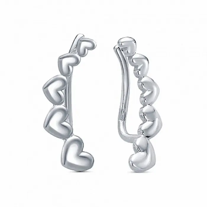 Серьги зажимы из серебра