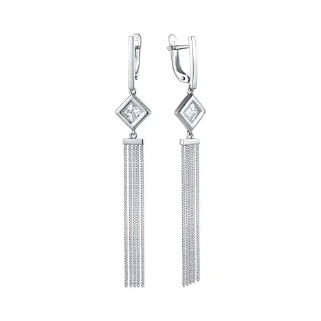 Серьги подвесные из серебра