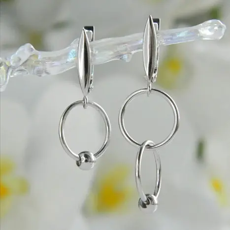 Серьги подвесные из серебра