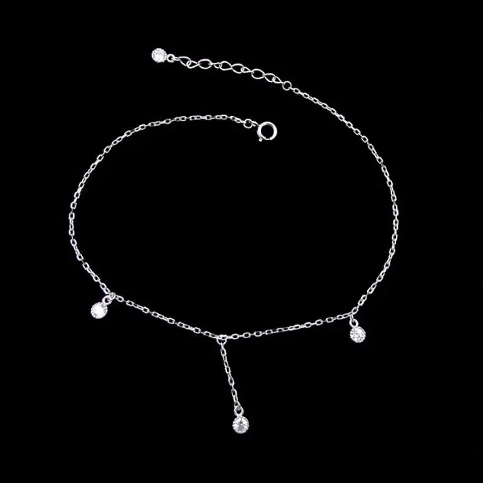 Браслет на ногу из серебра