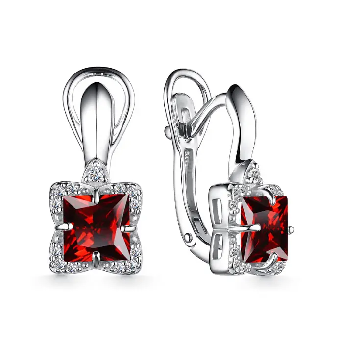 Серьги с английским замком из серебра