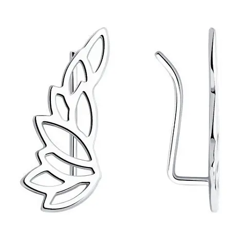 Серьги зажимы из серебра