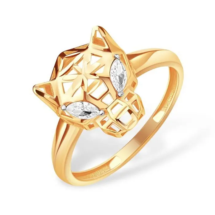 Кольцо декоративное из красного золота