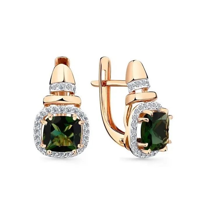 Серьги с английским замком из красного золота