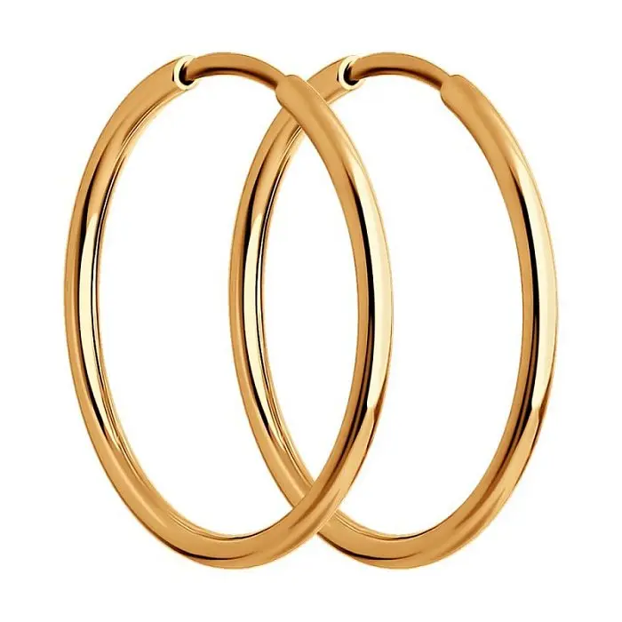 Серьги конго из красного золота