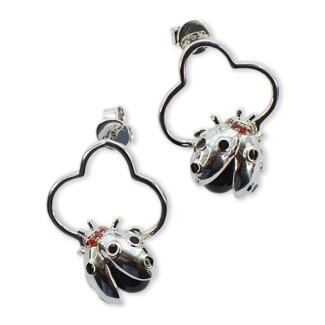 Серьги пуссеты из серебра