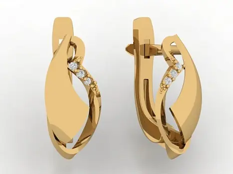 Серьги с английским замком из красного золота