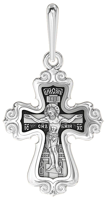 Подвеска крест из серебра