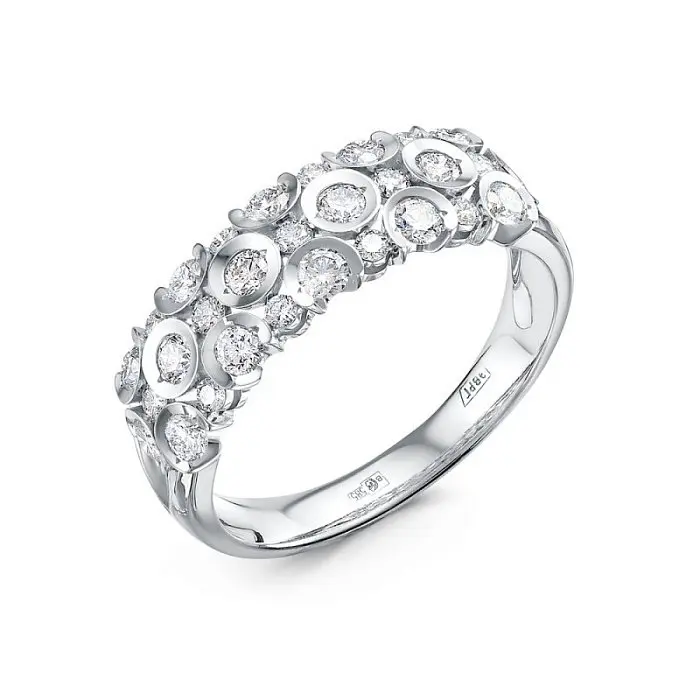 Кольцо декоративное из белого золота