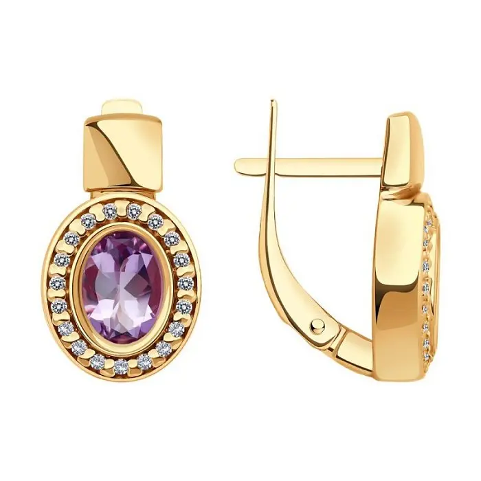 Серьги с английским замком из позолоты