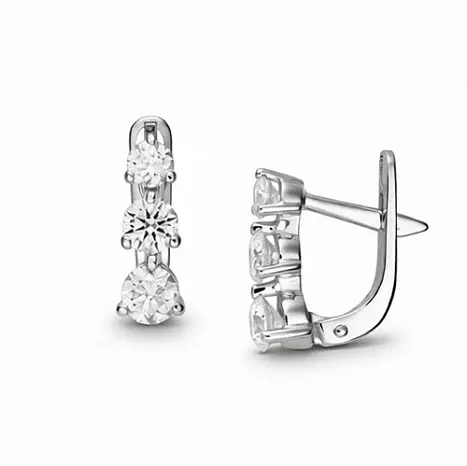 Серьги с английским замком из белого золота