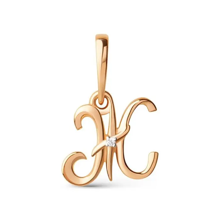 Подвеска буква из красного золота