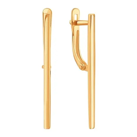 Серьги с английским замком из красного золота