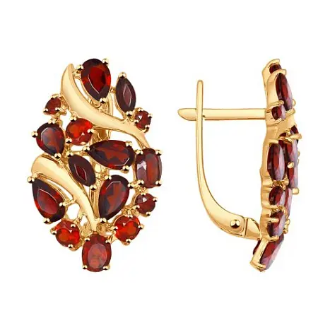 Серьги с английским замком из красного золота