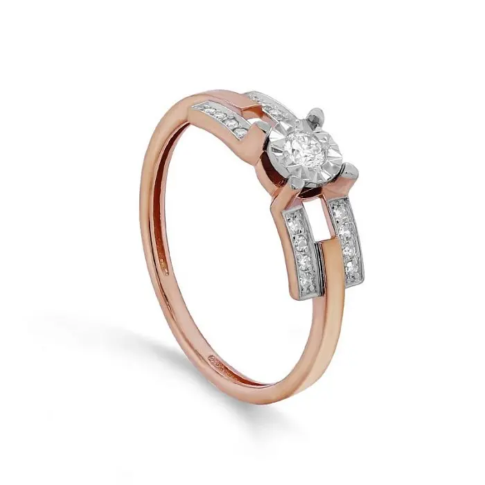 Кольцо декоративное из комбинированного золота