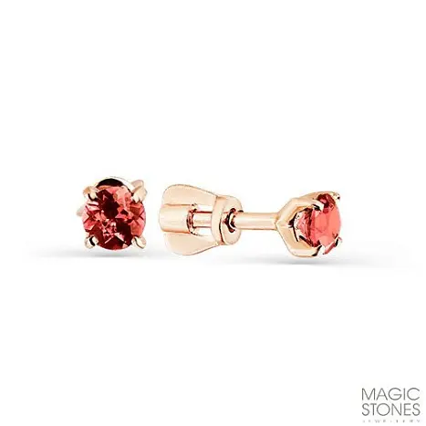 Серьги пуссеты из красного золота