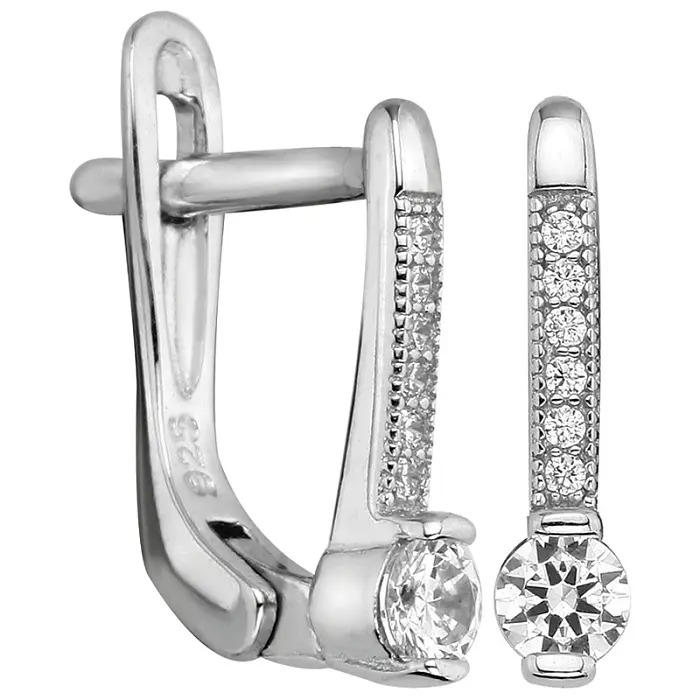 Серьги с английским замком из серебра