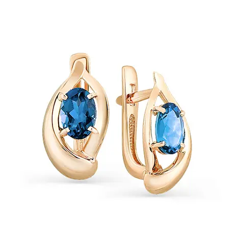 Серьги с английским замком из красного золота
