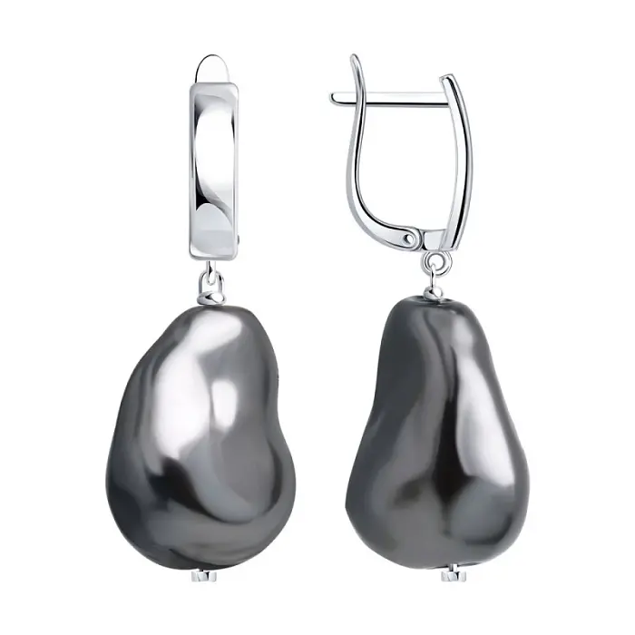Серьги подвесные из серебра
