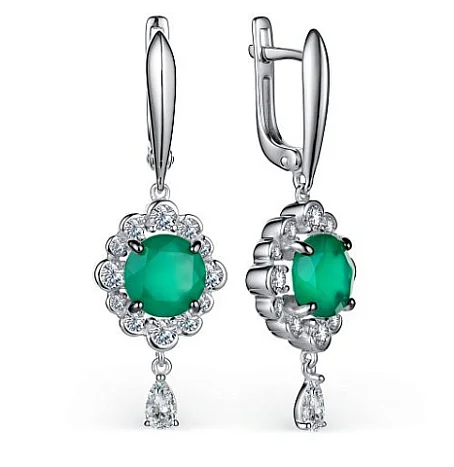 Серьги подвесные из серебра