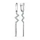 Серьги подвесные из белого золота