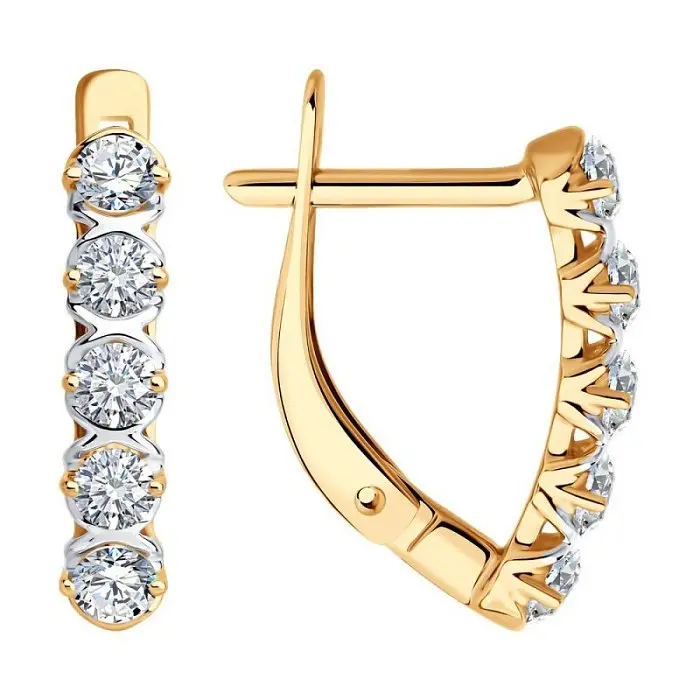 Серьги с английским замком из красного золота